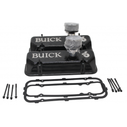 Champion Turbo Buick CNC Series Valve Covers &quot;Buick&quot; Black Powder Coated SET w/ Rubber Gasket